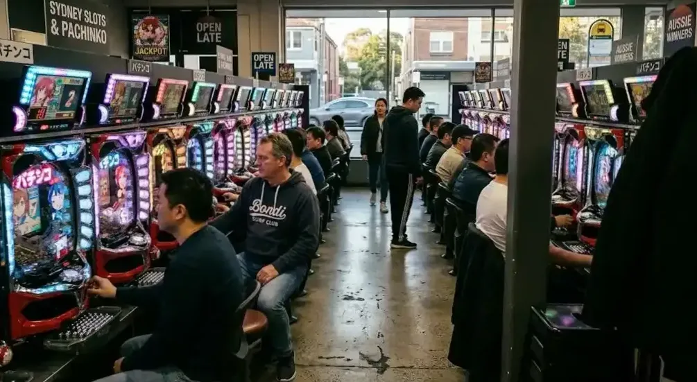 Digital pachinko machine close-up